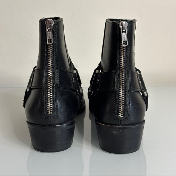 ASOS DESIGN Men’s Cuban Heel Black Leather Harness Boots 10 / EU 43 / UK 9 - Picture 5 of 13